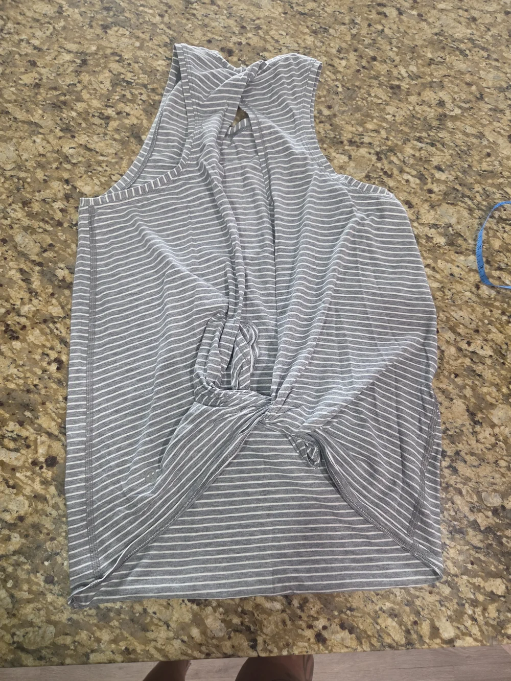 lululemon athletica Gray and White Striped All Tied Up Tank